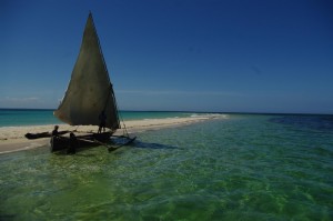 Dhow zu Besuch auf 'unser' Insel